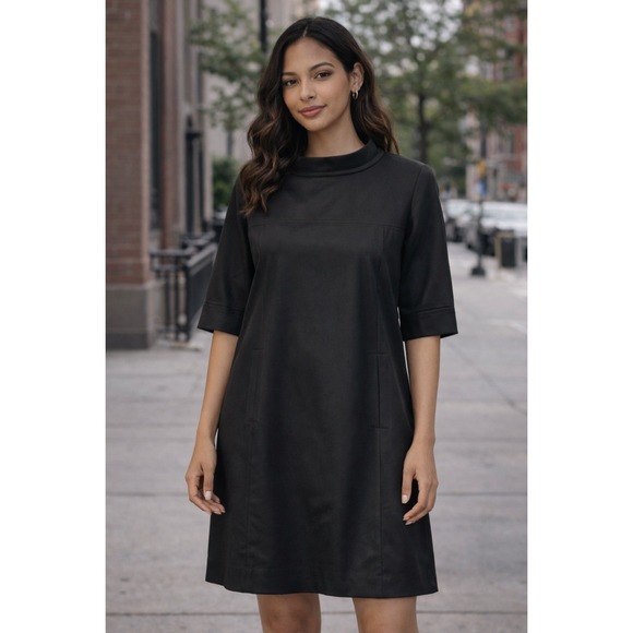 J.Crew Dresses & Skirts - J.Crew Dress Black 100% Wool Shift Pockets Size 14 Career Office Classy